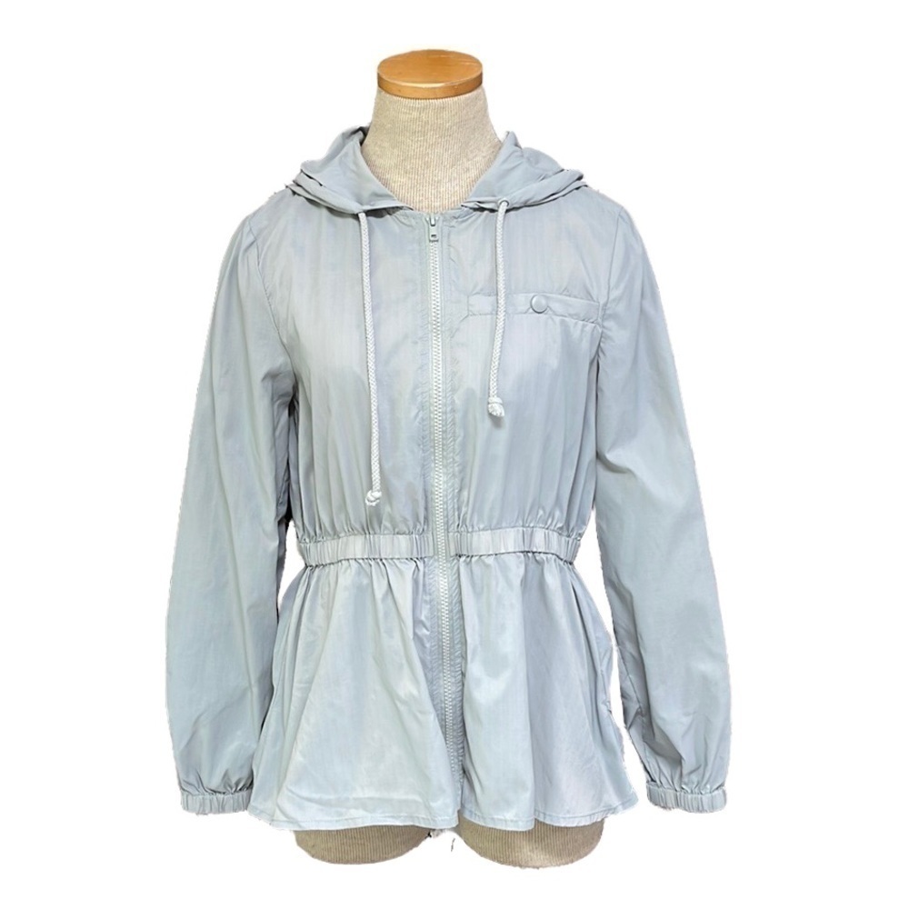 Jack BB Dakota Jacket Grey Peplum Hood Lightweight Size XS